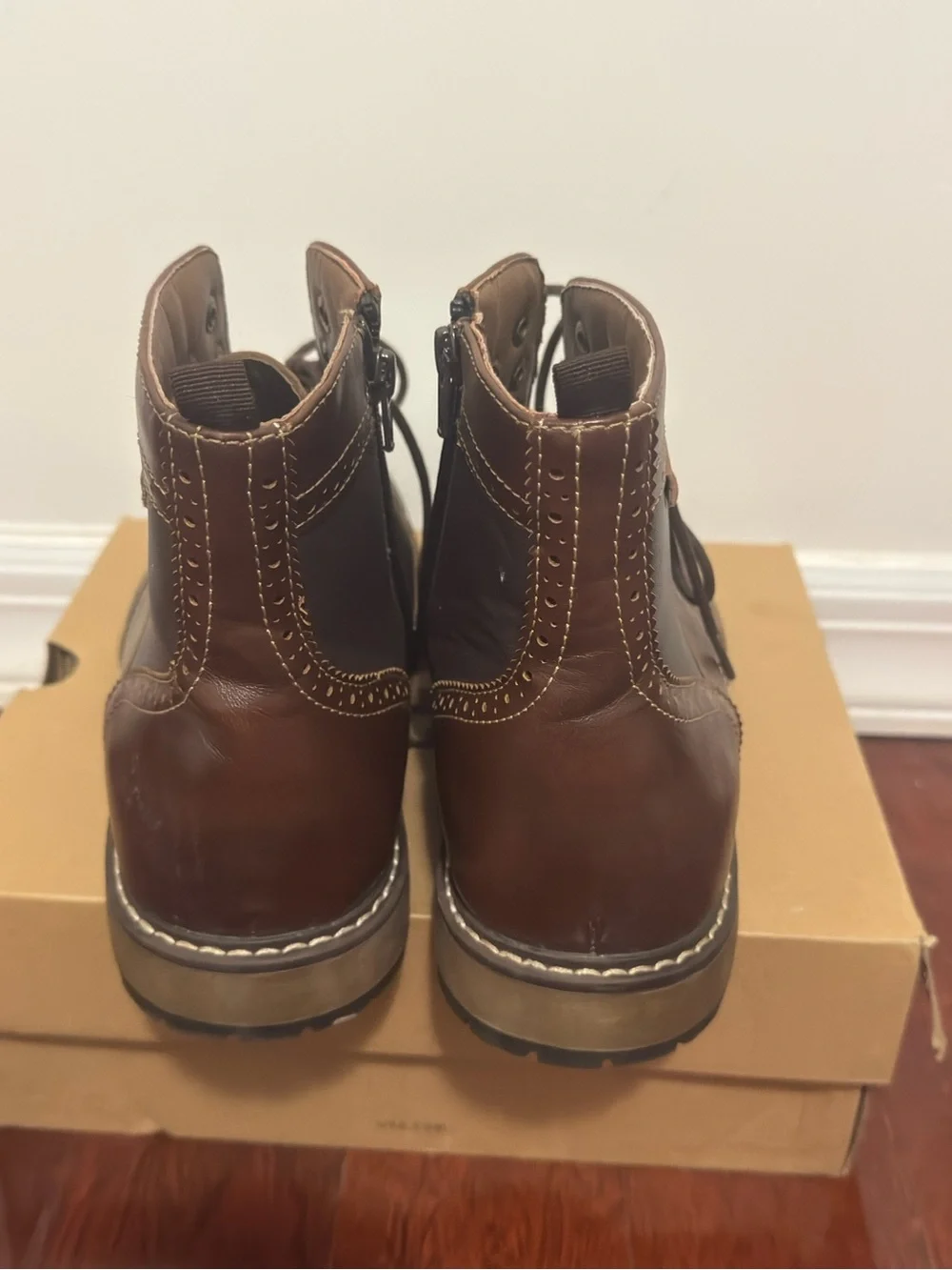 Sonoma Vitalize Ankle Boots Oxford Styled Chelsea Wingtip Men Brown Shoes 12 Med